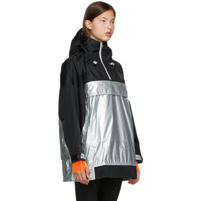 Shop Adidas By Stella Mccartney Silver And Black Stella Mccartney Collection Pull-on Jacket In Black Silve