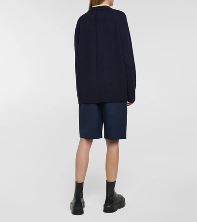 The Row Sibel Oversized Wool And Cashmere-blend Sweater In Blue