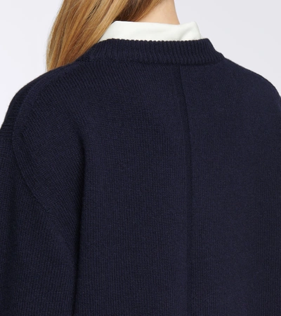 The Row Sibel Oversized Wool And Cashmere-blend Sweater In Blue
