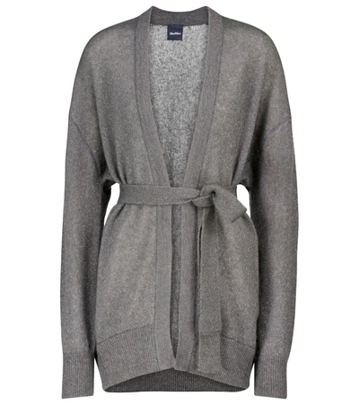 Shop Max Mara Eolo Mohair-blend Cardigan In Grey