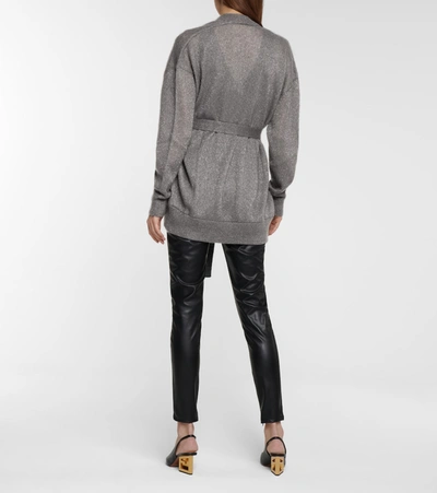 Shop Max Mara Eolo Mohair-blend Cardigan In Grey