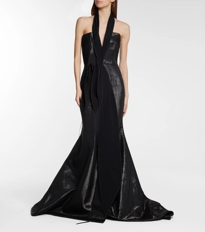 Shop Maticevski Significant Halterneck Gown In Black
