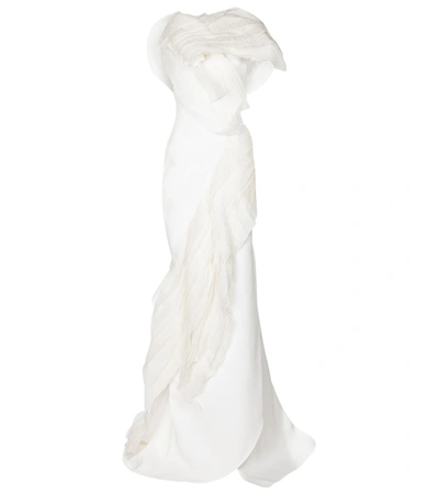 Shop Maticevski Bridal Serene Organza-trimmed Gown In White