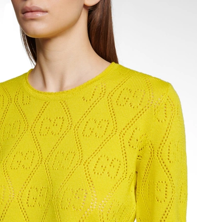 Shop Gucci Gg Wool Sweater In Yellow