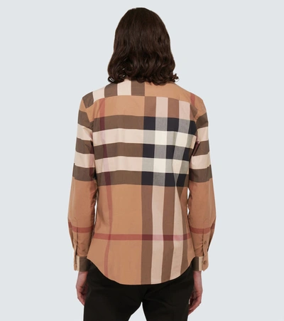Shop Burberry Long-sleeved Check Shirt In Brown