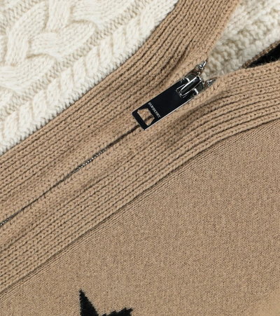 Shop Burberry Wool And Cashmere Cardigan In Beige