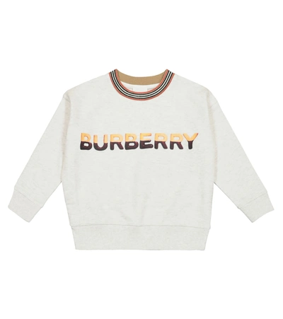 Shop Burberry Logo Cotton Sweatshirt In White