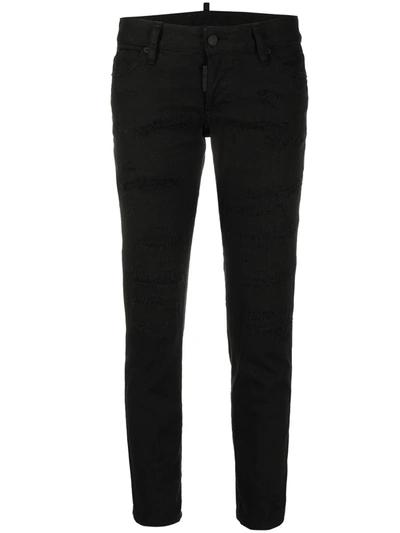 Shop Dsquared2 Mid-rise Cropped Jeans In Black