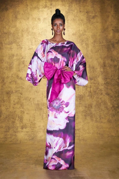 Shop Marchesa Printed Silk Twill Caftan