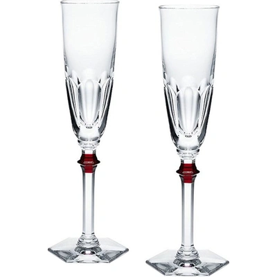Shop Baccarat Set Of 2 Harcourt Eve Champagne Flutes, Clear And Red