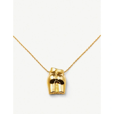 Shop Anissa Kermiche Le Derrière Doré 14ct Yellow Gold-plated Sterling Silver Necklace In Gold Shiny