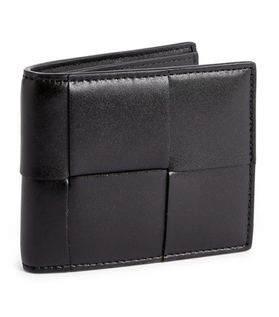 Shop Bottega Veneta Leather Intreccio Bifold Wallet In Grey