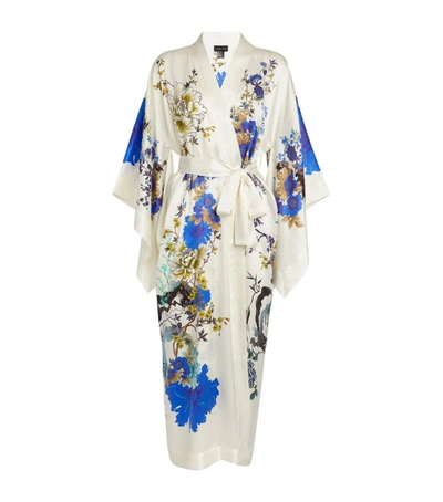 Shop Meng Long Silk Floral Kimono