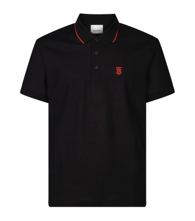 Shop Burberry Monogram Polo Shirt In Black