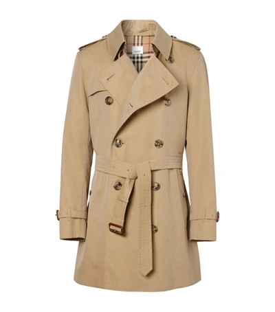 Shop Burberry Belted Trench Coat In Brown