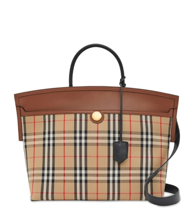 Shop Burberry Vintage Check Society Top-handle Bag