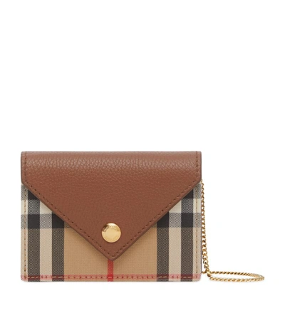 Shop Burberry Vintage Check Card Case In Brown