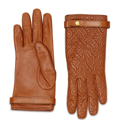 Shop Burberry Quilted Monogram Gloves