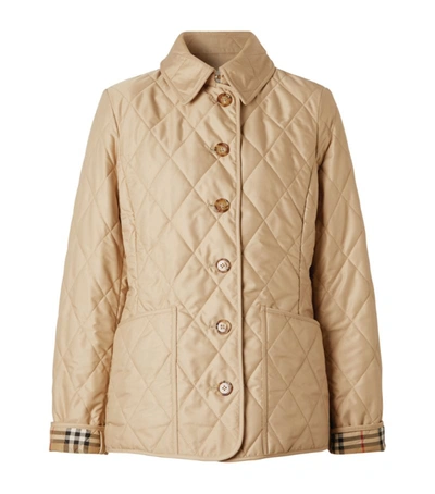 Shop Burberry Diamond Quilted Thermoregulated Jacket In Neutrals