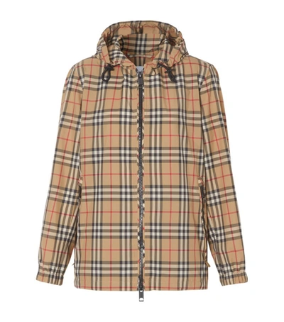 Shop Burberry Vintage Check Hooded Jacket In Neutrals
