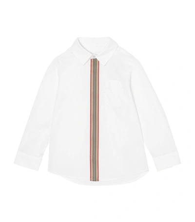 Shop Burberry Kids Icon Stripe Cotton Shirt (3-12 Years)