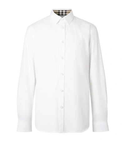 Shop Burberry Monogram Motif Slim-fit Shirt In White