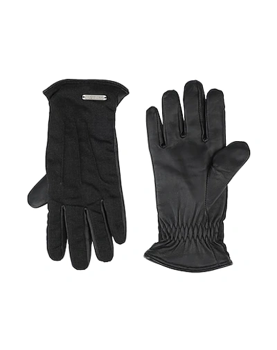 Shop Corneliani Id Gloves In Black