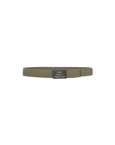 Shop Aeronautica Militare Fabric Belt In Military Green