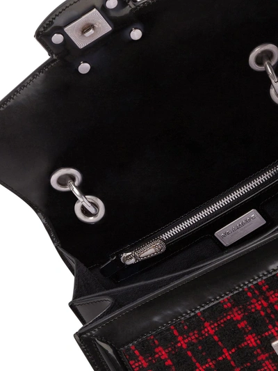 Shop Dolce & Gabbana Deviotion Leather Shoulder Bag In Black