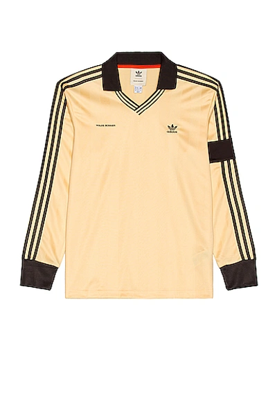 Shop Adidas Originals Long Sleeve Football Jersey In Orange Tint F20