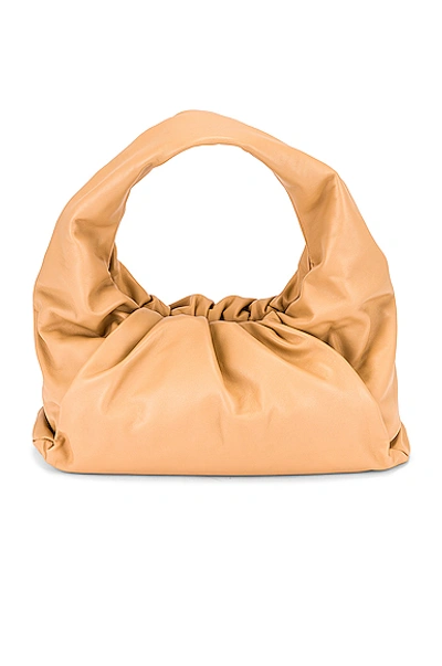Shop Bottega Veneta Small Shoulder Bag In Almond & Gold