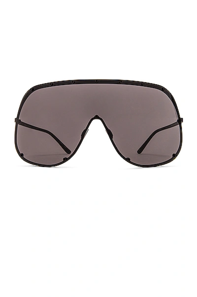 Shop Rick Owens Shield Sunglasses In Black & Black