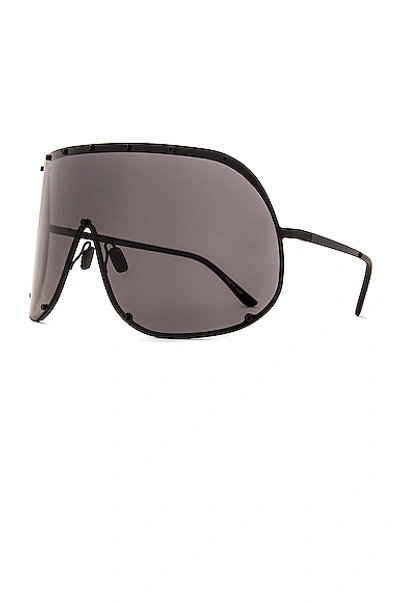Shop Rick Owens Shield Sunglasses In Black & Black