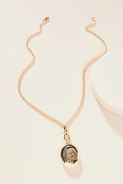Shop Alisa Michelle Designs Celestial Locket Necklace In Gold
