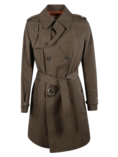 Shop Alexander Mcqueen Harness Crop Trench In Khaki