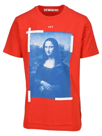 Shop Off-white Off White Mona Lisa Graphic Print T-shirt In Red