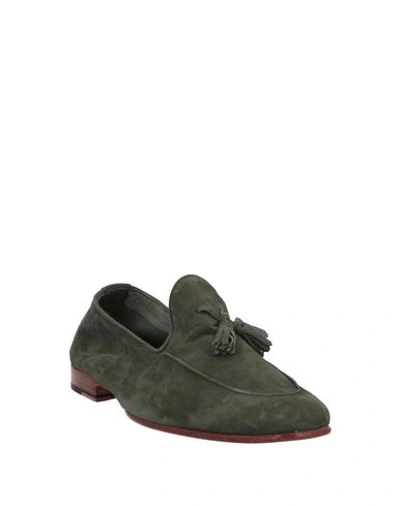 Shop Andrea Ventura Firenze Loafers In Military Green