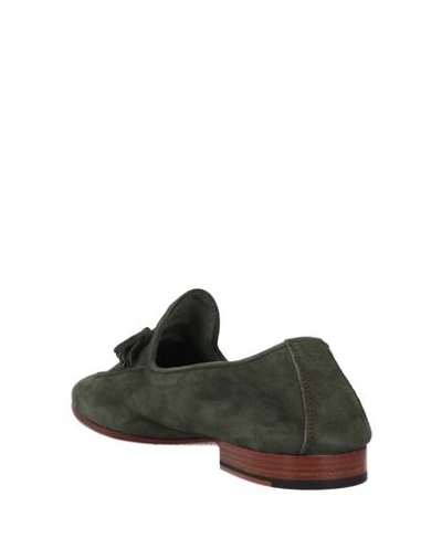 Shop Andrea Ventura Firenze Loafers In Military Green