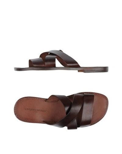 Shop L'artigiano Del Cuoio Man Sandals Cocoa Size 9 Calfskin In Brown