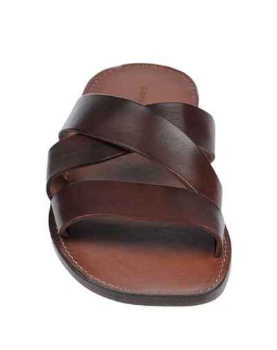 Shop L'artigiano Del Cuoio Man Sandals Cocoa Size 9 Calfskin In Brown