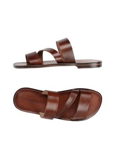 Shop L'artigiano Del Cuoio Man Sandals Brown Size 11 Calfskin