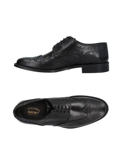 Shop Bruno Verri Man Lace-up Shoes Black Size 8 Soft Leather
