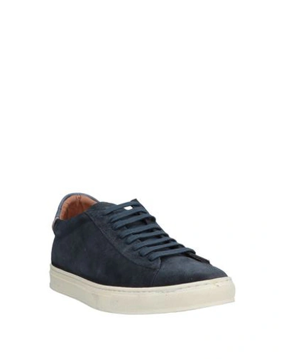 Shop Gabardine Sneakers In Dark Blue