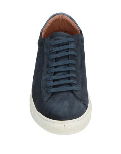 Shop Gabardine Sneakers In Dark Blue