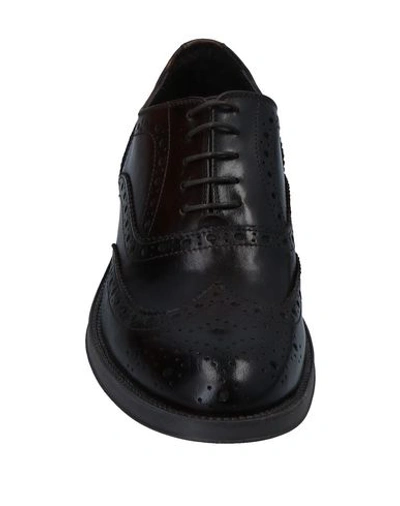 Shop L&g Laced Shoes In Dark Brown