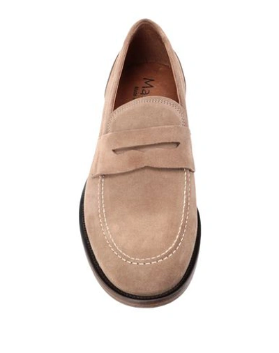 Shop Maldini Man Loafers Khaki Size 8 Soft Leather In Beige