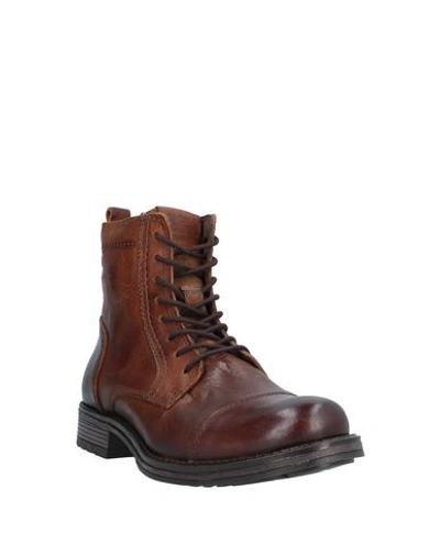 Shop Jack & Jones Man Ankle Boots Brown Size 9 Bovine Leather, Soft Leather