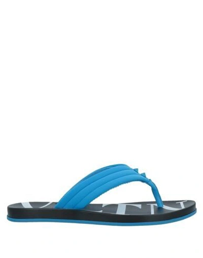 Shop Valentino Toe Strap Sandals In Azure