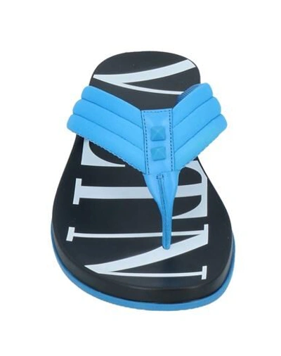 Shop Valentino Toe Strap Sandals In Azure
