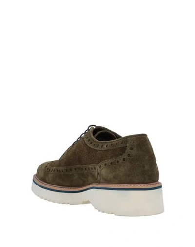 Shop Pertini Lace-up Shoes In Military Green